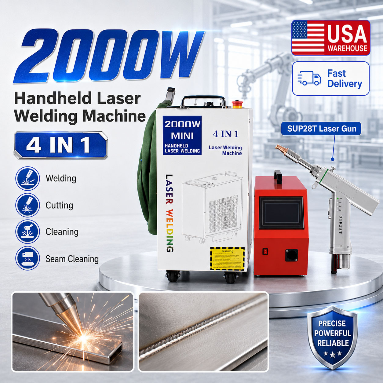 Mesin Las Laser 2000W 4 in 1 M - Laser Soldering Machine Handheld ulasan dan harga
